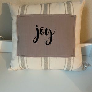 "Joy" Neutral Pillow NEW